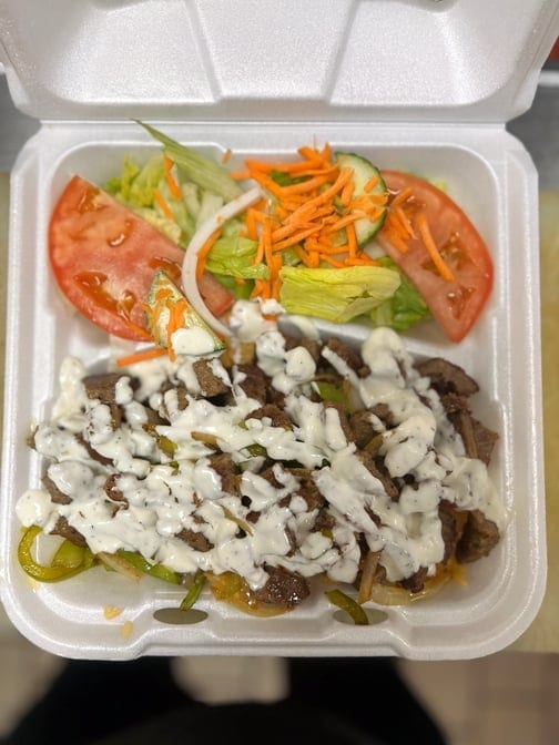 Gyro with Rice & Salad Combo.