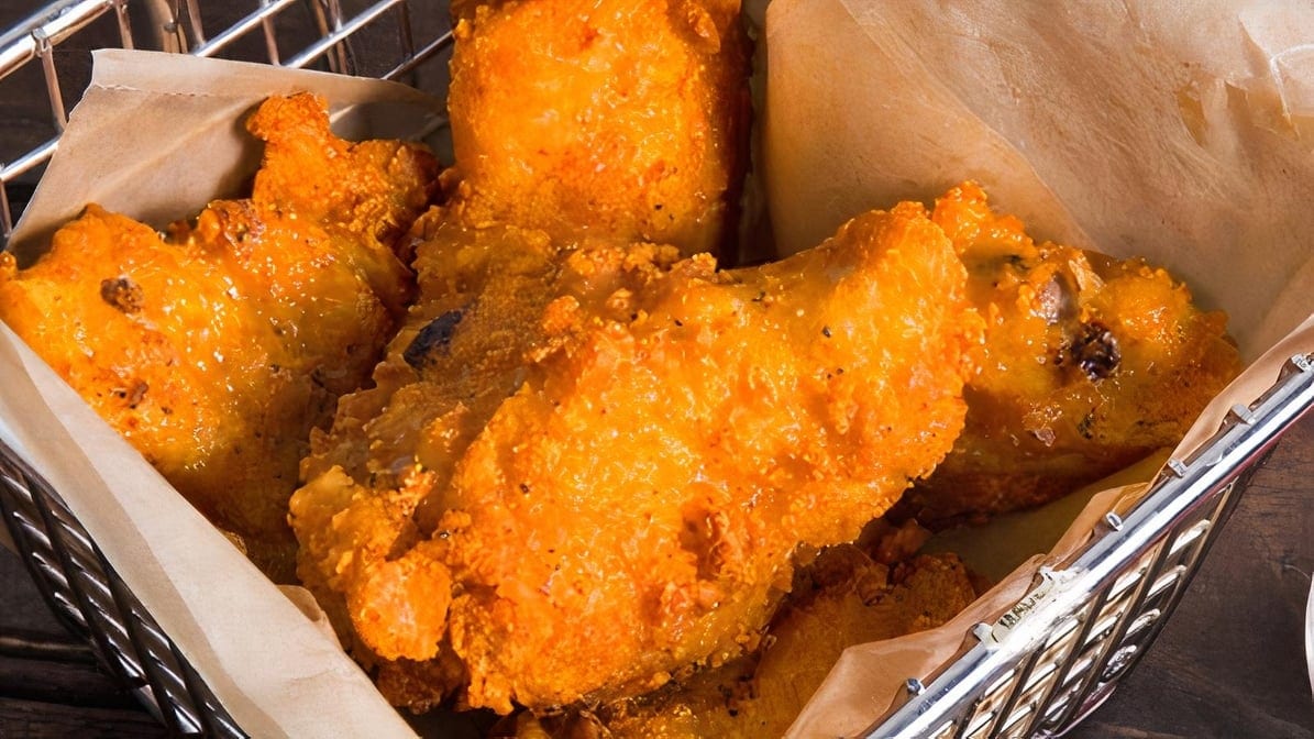 Mild Wing Dings with Fries.