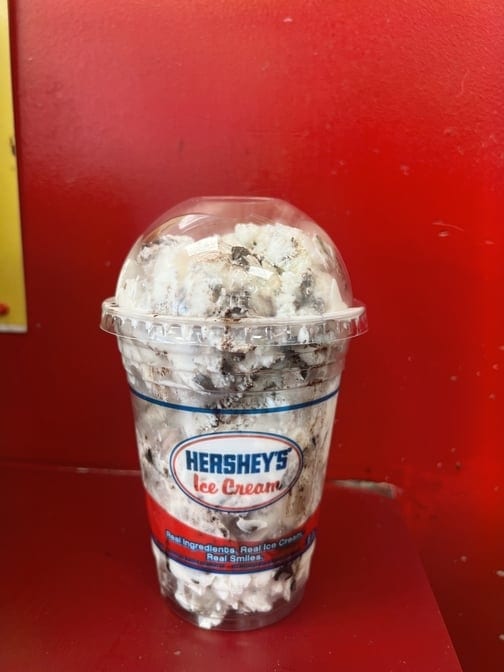 Moose Tracks Ice Cream.